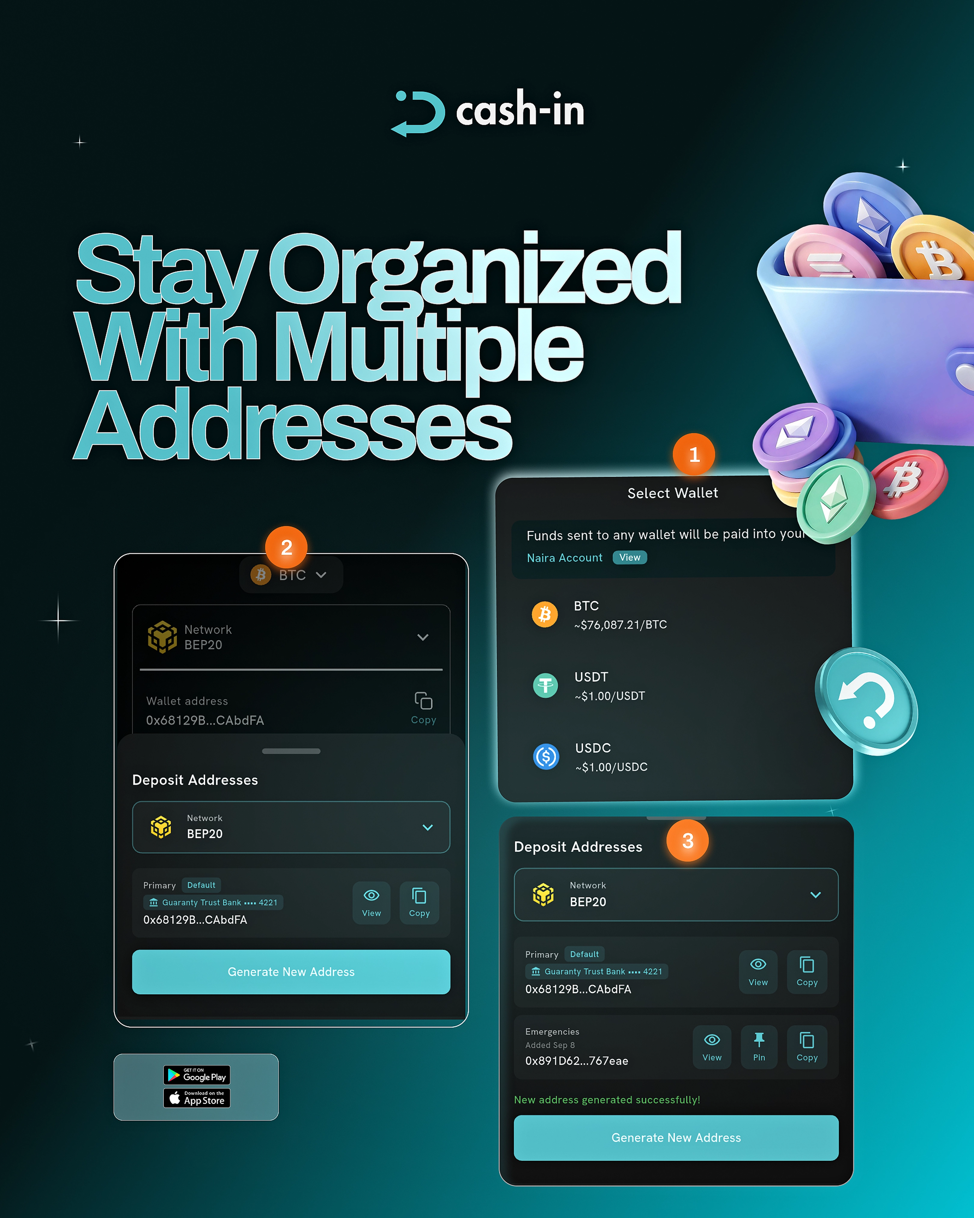 New Feature Now on Cash-in: Multiple Address Generation