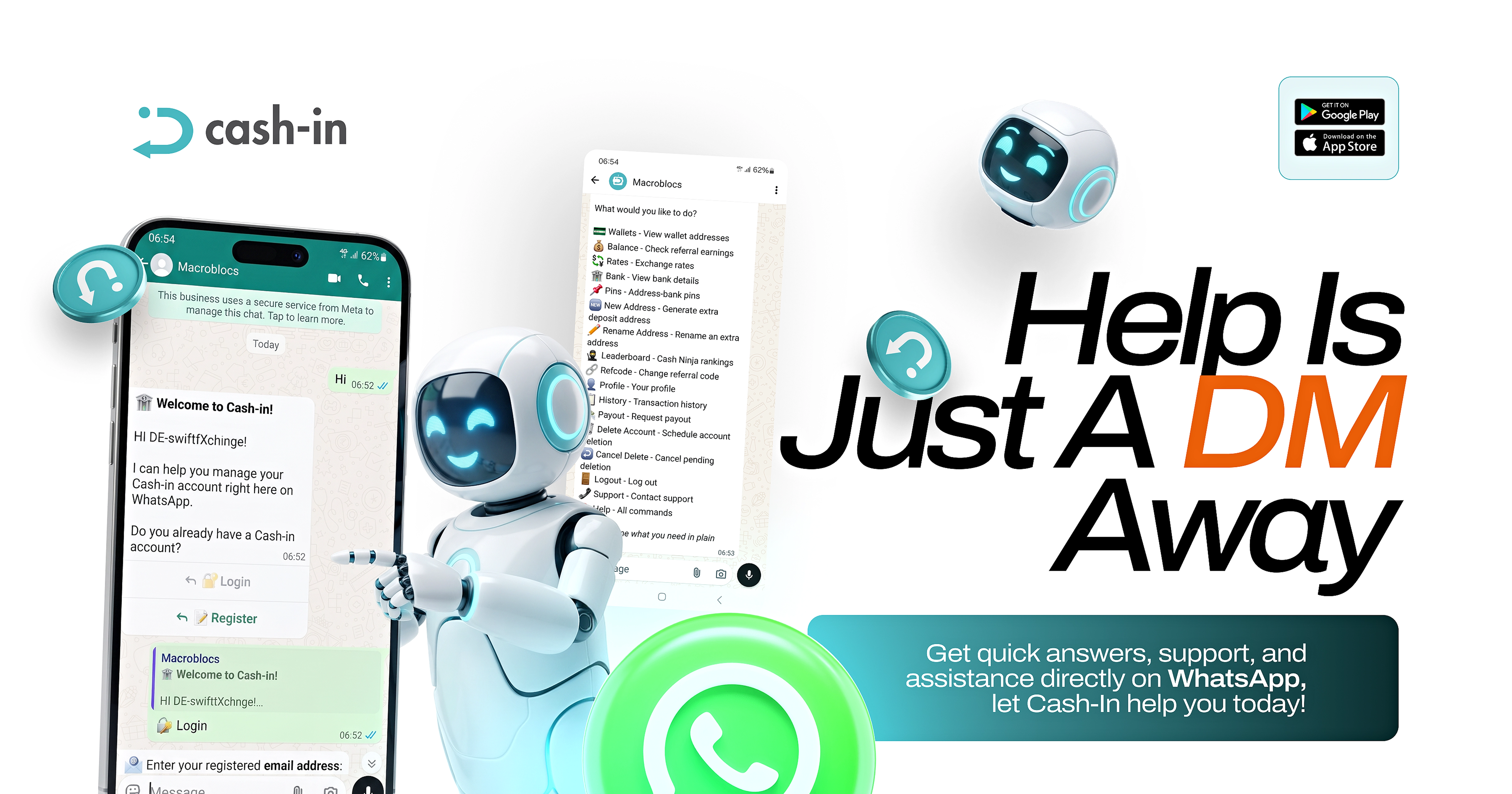 New Feature Now on Cash-in: WhatsApp Chatbot