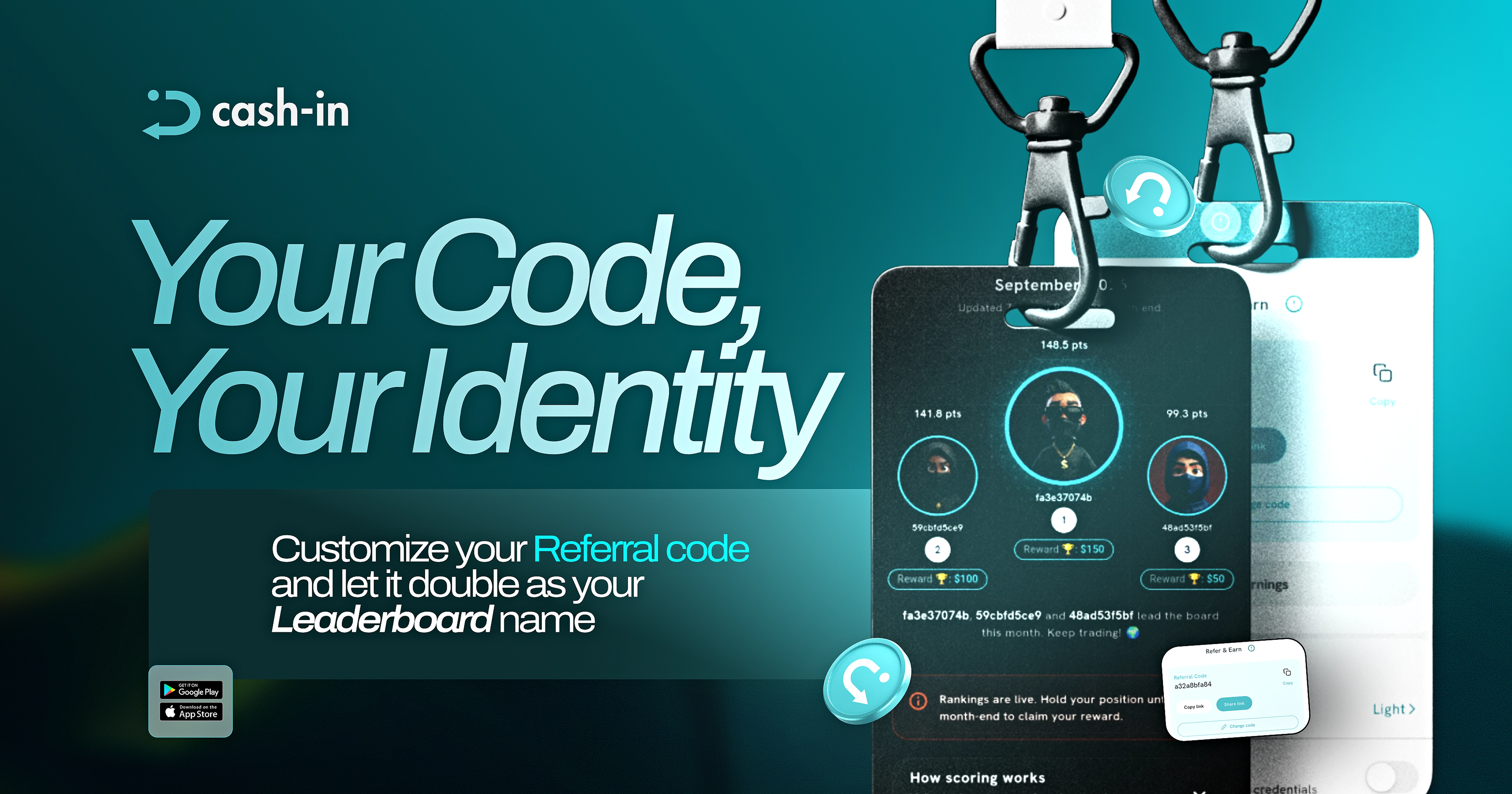 Now on Cash-in: Editable Referral Code & Leaderboard Name